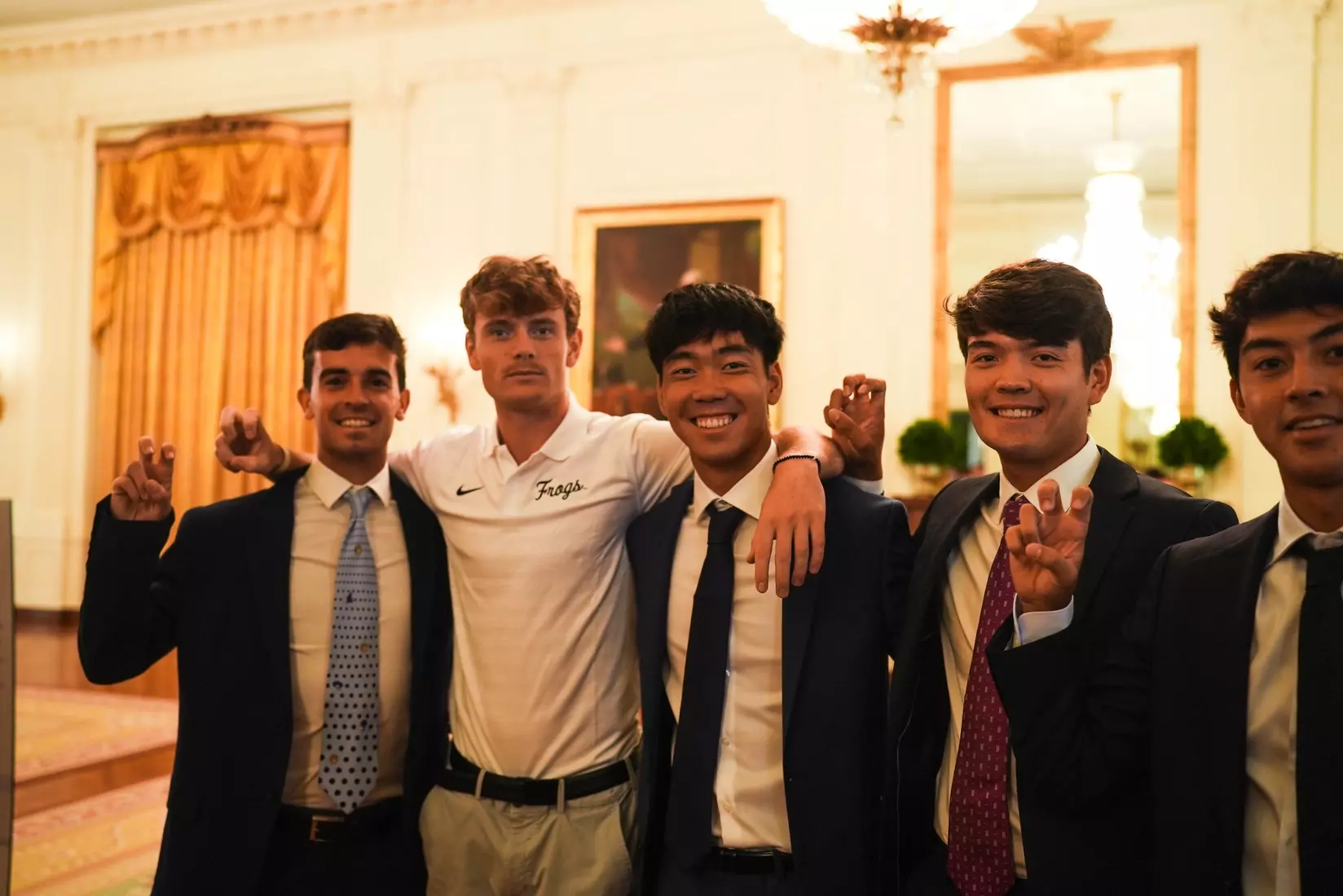 TCU men's tennis and TCU rifle celebrate their 2024 NCAA Championships at The White House as a part of NCAA Sports Day.