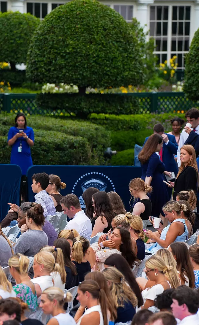 TCU men's tennis and TCU rifle celebrate their 2024 NCAA Championships at The White House as a part of NCAA Sports Day.