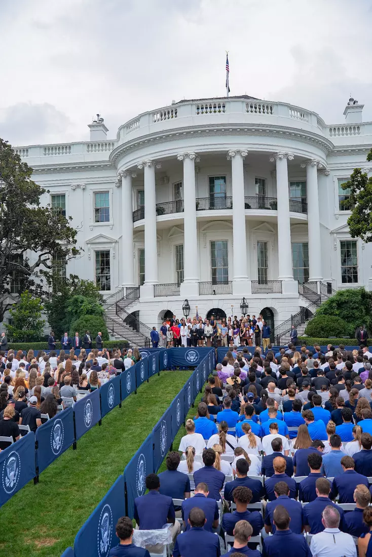 TCU men's tennis and TCU rifle celebrate their 2024 NCAA Championships at The White House as a part of NCAA Sports Day.