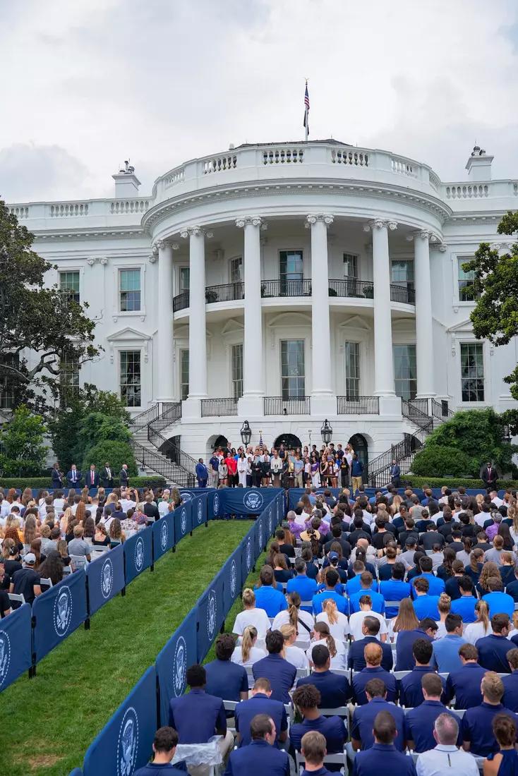 TCU men's tennis and TCU rifle celebrate their 2024 NCAA Championships at The White House as a part of NCAA Sports Day.