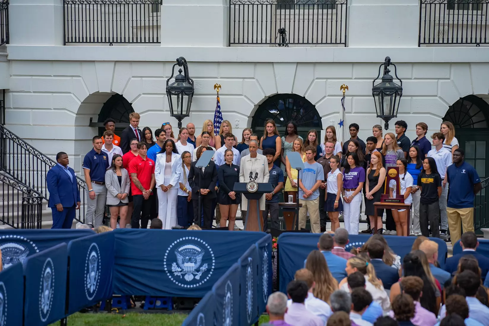 TCU men's tennis and TCU rifle celebrate their 2024 NCAA Championships at The White House as a part of NCAA Sports Day.