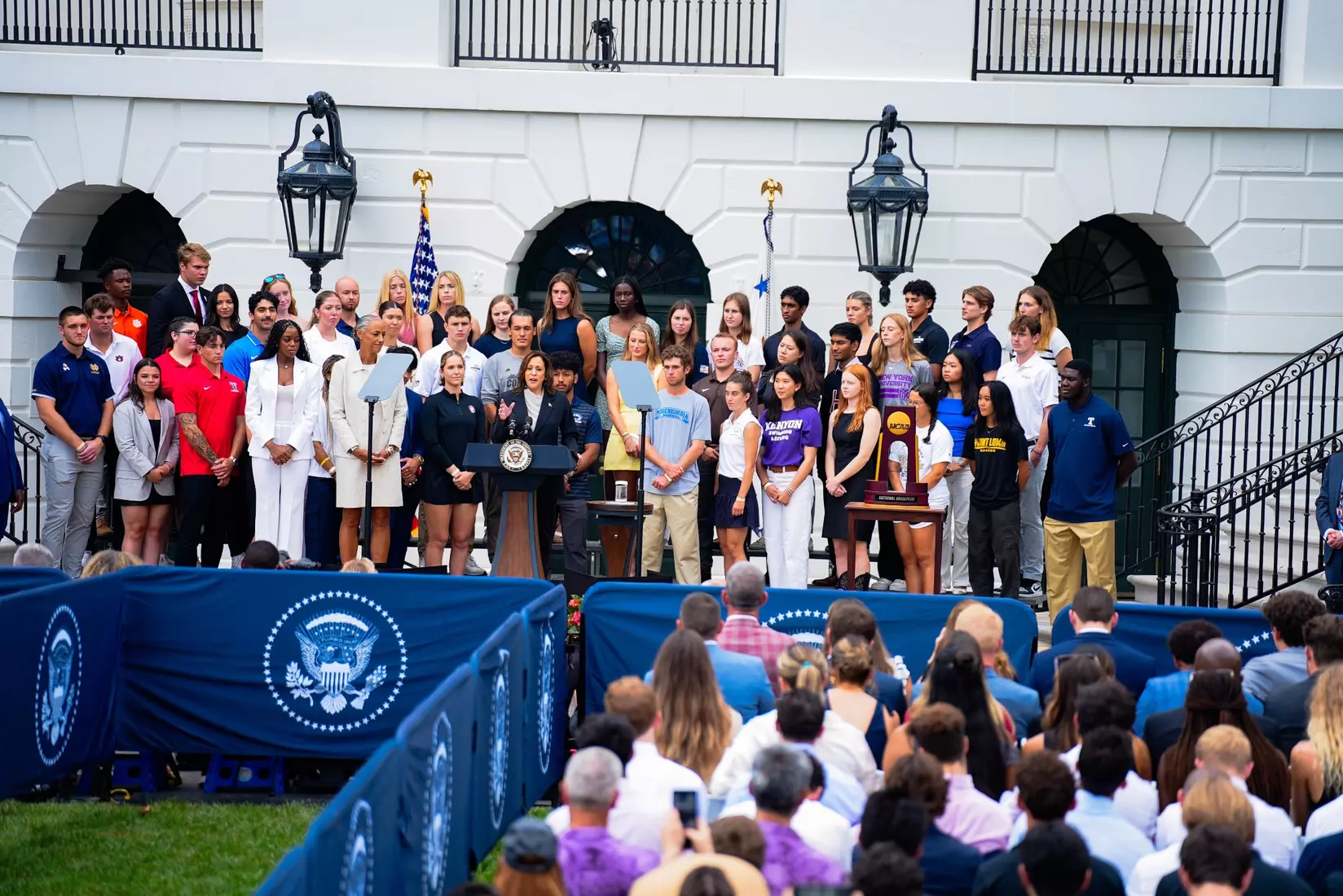 TCU men's tennis and TCU rifle celebrate their 2024 NCAA Championships at The White House as a part of NCAA Sports Day.
