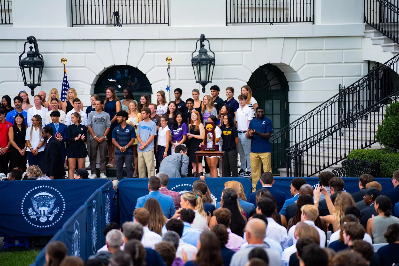 TCU men's tennis and TCU rifle celebrate their 2024 NCAA Championships at The White House as a part of NCAA Sports Day.