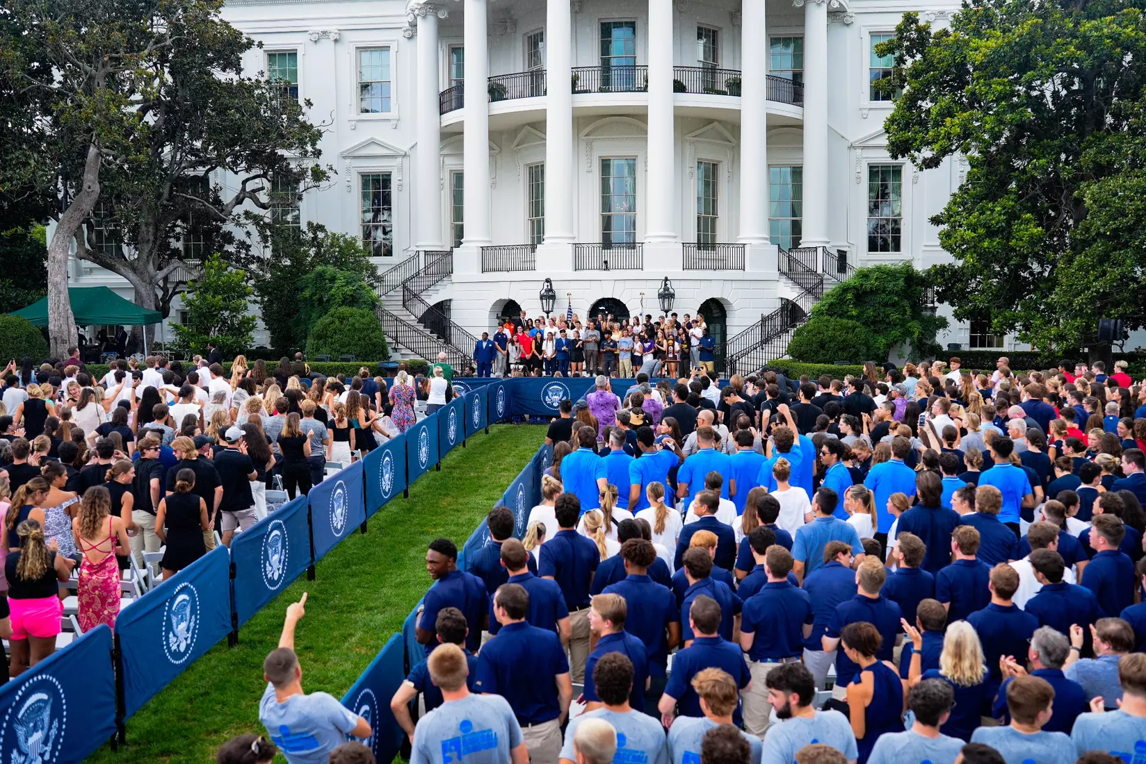 TCU men's tennis and TCU rifle celebrate their 2024 NCAA Championships at The White House as a part of NCAA Sports Day.