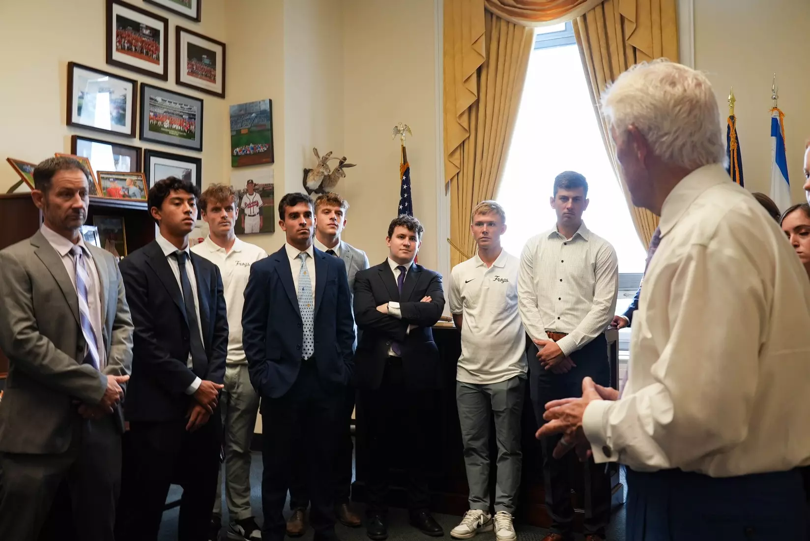 TCU men's tennis and TCU rifle celebrate their 2024 NCAA Championships at The White House as a part of NCAA Sports Day.