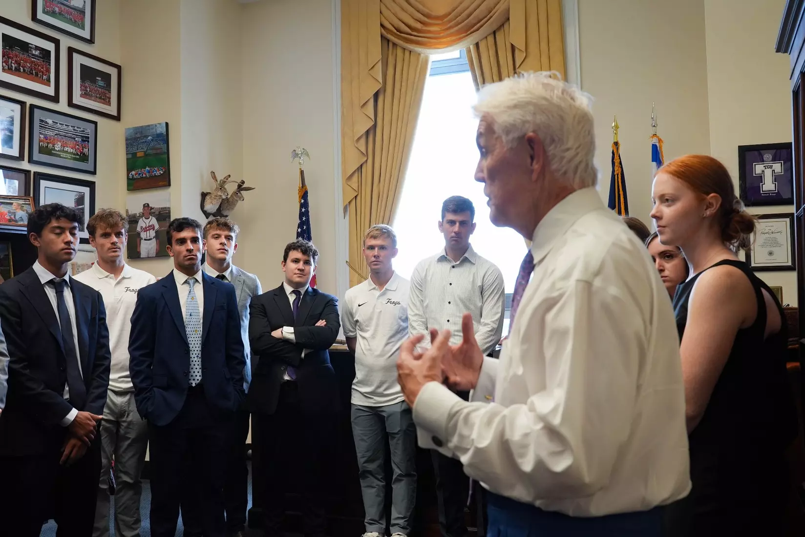 TCU men's tennis and TCU rifle celebrate their 2024 NCAA Championships at The White House as a part of NCAA Sports Day.