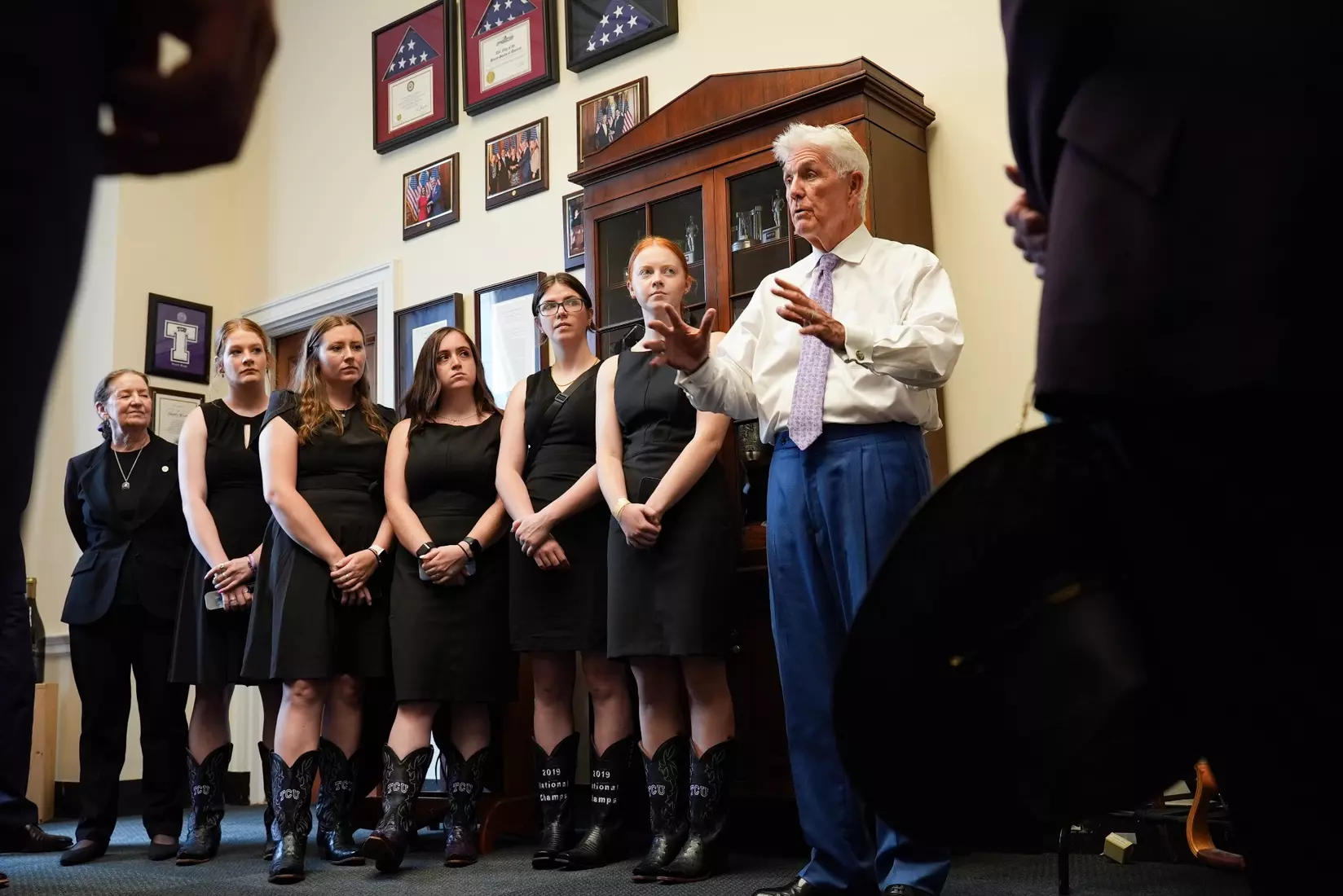 TCU men's tennis and TCU rifle celebrate their 2024 NCAA Championships at The White House as a part of NCAA Sports Day.
