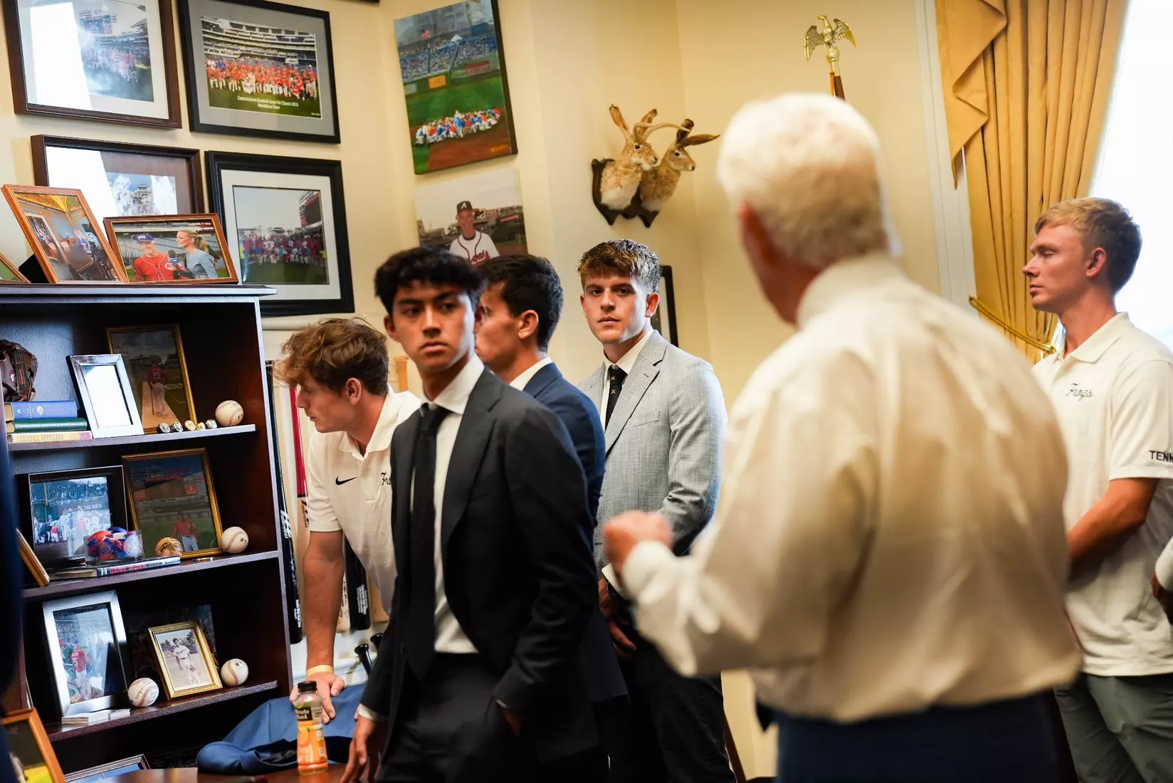 TCU men's tennis and TCU rifle celebrate their 2024 NCAA Championships at The White House as a part of NCAA Sports Day.