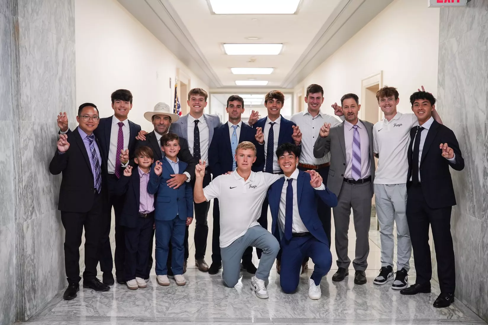 TCU men's tennis and TCU rifle celebrate their 2024 NCAA Championships at The White House as a part of NCAA Sports Day.