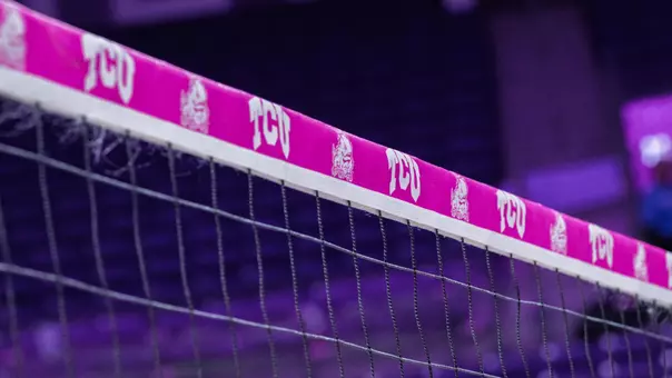 TCU Volleyball Pink Net for Dig Pink Match