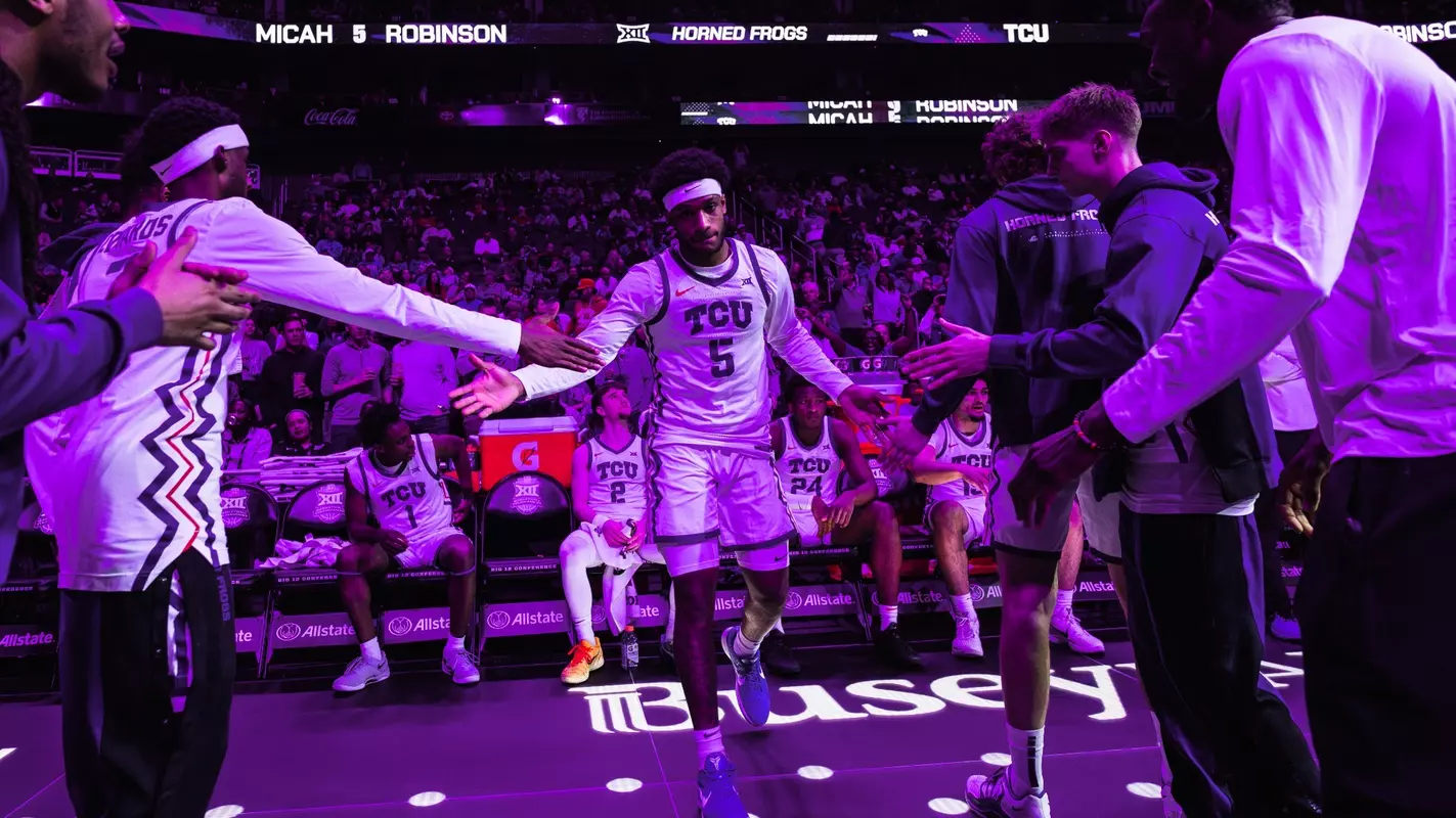 Micah Robinson is introduced at the Big 12 Tournament.