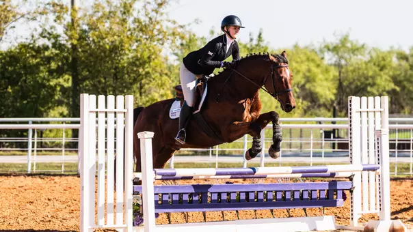 Lilly Goldstein jumping over fences