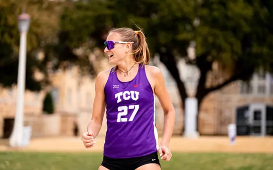 Anhelina Khmil celebrating at Purple & White scrimmage