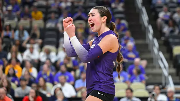 TCU libero Alice Volpe celebrates with a fist pump