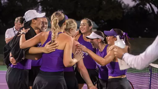 women's tennis team celebration