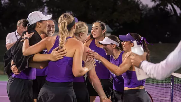 women's tennis team celebration