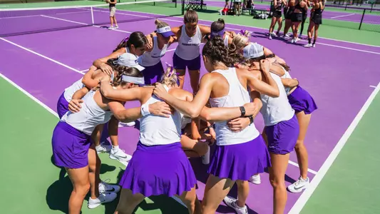 TCU women's tennis team huddle