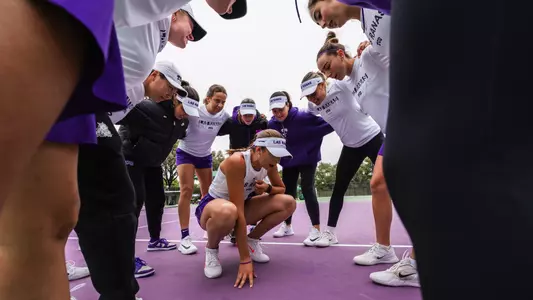 TCU women's tennis team huddle