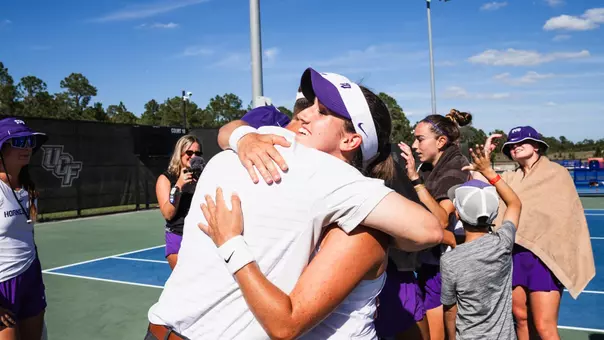Victoria Gomez O'Hayon hugging Lee Taylor Walker