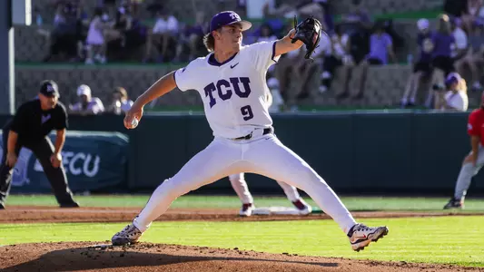 Trever Baumler throughs a pitch from the mound in a game against Houston.