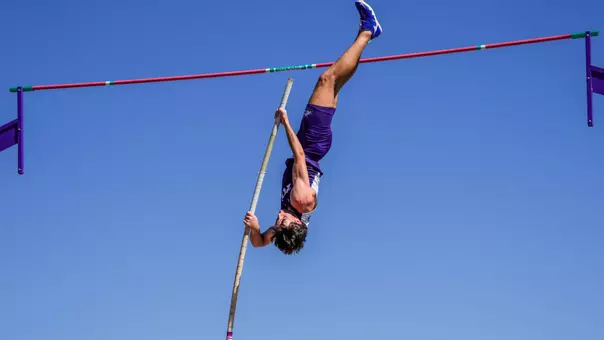 Michael McCloy jumping in the pole vault