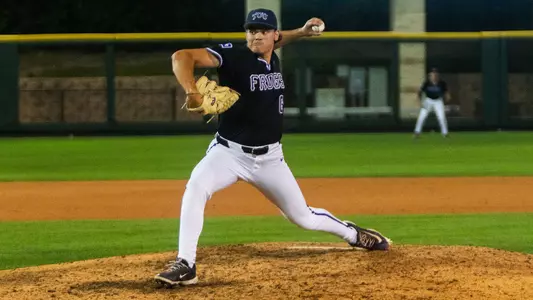 Noah Franco throws a pitch in a home game against Lamar on March 31, 2026.