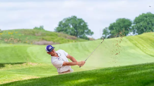 Jack Beauchamp hits out of the bunker.
