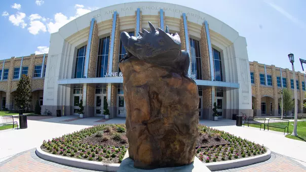 Horned Frog Statue outside Schollmaier Arena