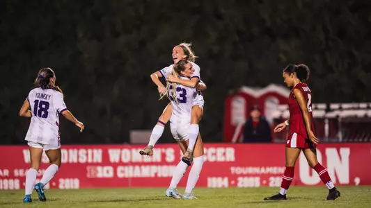 Bella Diorio and Grace Vest celebration vs. Wisconsin