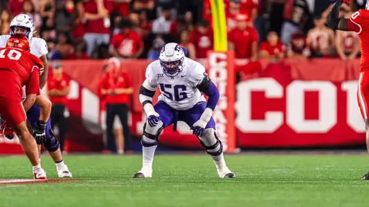 Ben Taylor-Whitfield ready for the snap on the road against Houston