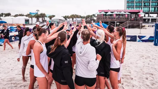Beach Volleyball Team Huddle before NCAA Championships
