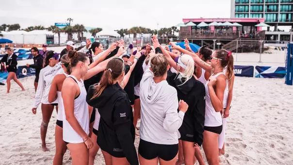 Beach Volleyball Team Huddle before NCAA Championships