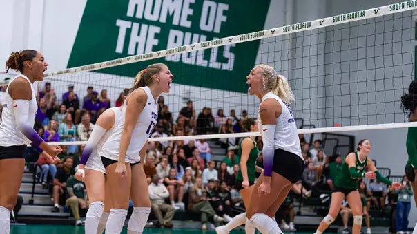 Rosemary Archer and Becca Kelley celebrate at USF
