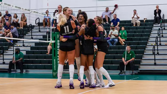 TCU Volleyball hugs middle blocker Morgan Holloman