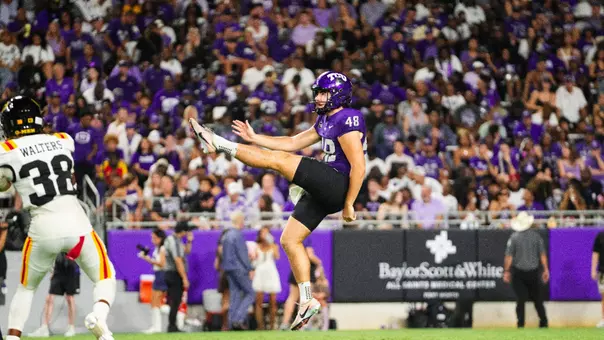 John Hoyet Chance punting the ball against Grambling State