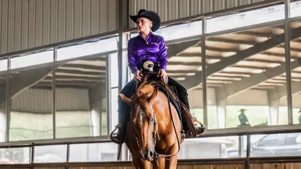 Adele Cunningham riding a horse