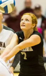 Megan Murphey had 19 digs, a season high for a three-set match