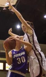 Carly Selvig had five blocks in the loss