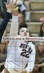 Claire McCown had 18 kills in two road matches last week