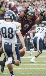 Addison Owen blocks a UNC punt