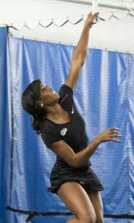 Precious Gbadamosi and partner Laurence Pelchat won the No. 1 doubles match 6-5 (3).