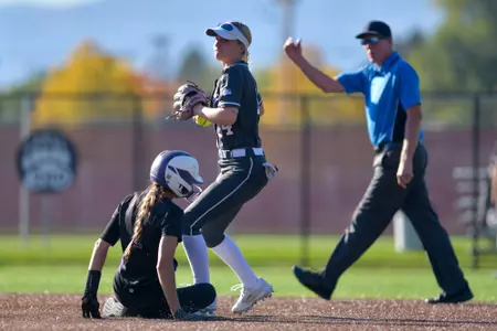 The Montana Grizzlies faced the Carroll College Saints in a college softball doubleheader at Grizzly Softball Field on October 8, 2023 in Missoula, Montana.