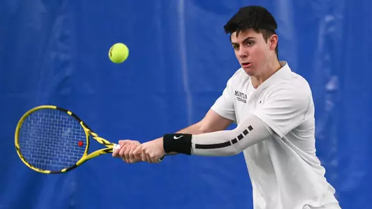 The University of Montana men’s tennis team plays against Eastern Washington at PEAK Racquet Club in Missoula on Sunday, March 5, 2023.