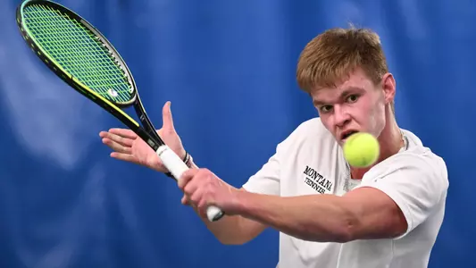 The University of Montana men’s tennis team plays against Eastern Washington at PEAK Racquet Club in Missoula on Sunday, March 5, 2023.