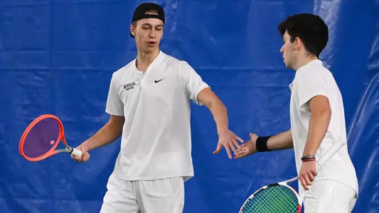 The University of Montana men’s tennis team plays against Eastern Washington at PEAK Racquet Club in Missoula on Sunday, March 5, 2023.