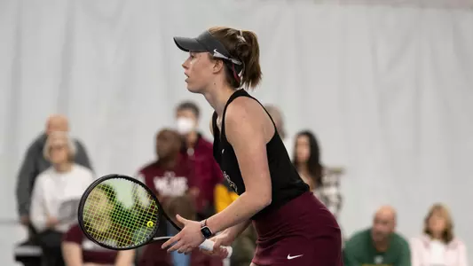 Rosie Sterk waits for the ball against the Idaho Vandals on March 23, 2023 at PEAK Fitness. The Grizzlies beat the Vandals 5-2.