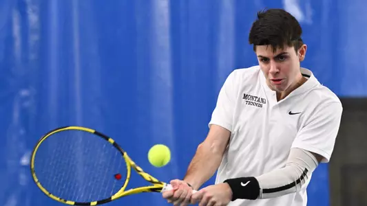The University of Montana men’s tennis team plays against Eastern Washington at PEAK Racquet Club in Missoula on Sunday, March 5, 2023.