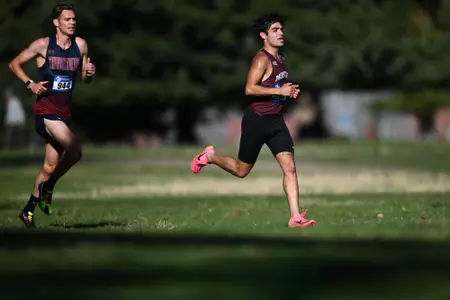 Griz Cross Country races during a cross country meet at the University of Montana Golf Course in Missoula, Montana on Friday, Sept. 15, 2023.