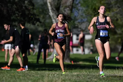 Griz Cross Country races during a cross country meet at the University of Montana Golf Course in Missoula, Montana on Friday, Sept. 15, 2023.