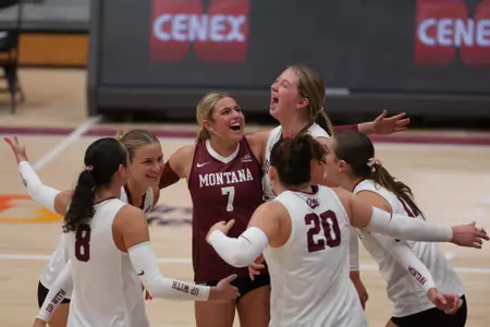 The University of Montana volleyball teams takes on Idaho Vandals team, UM defeats them in all three sets on October 10, 2024.